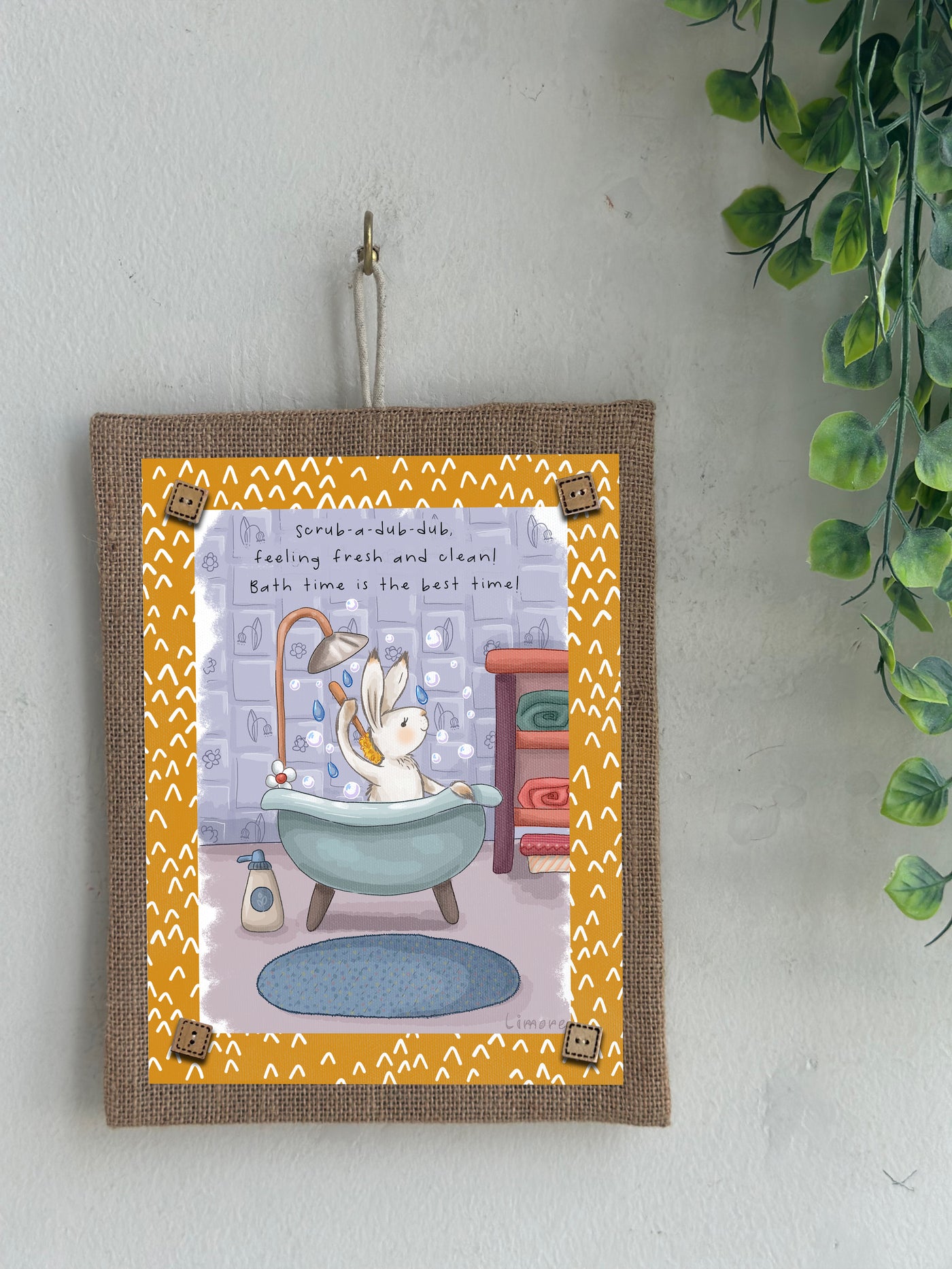 Bunny’s Bath Time Wall Art