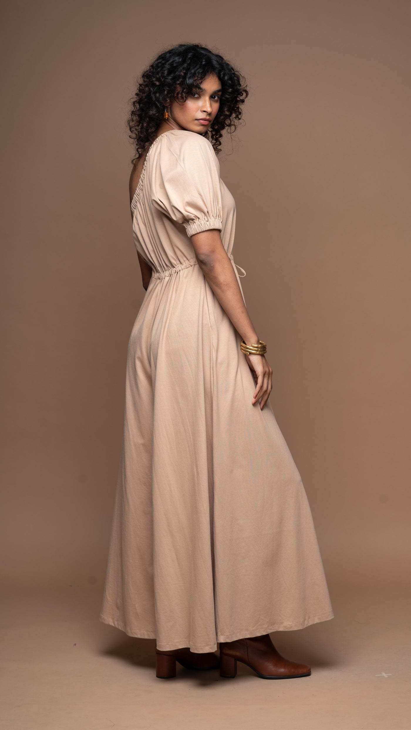 One Side Story Jumpsuit in Beige