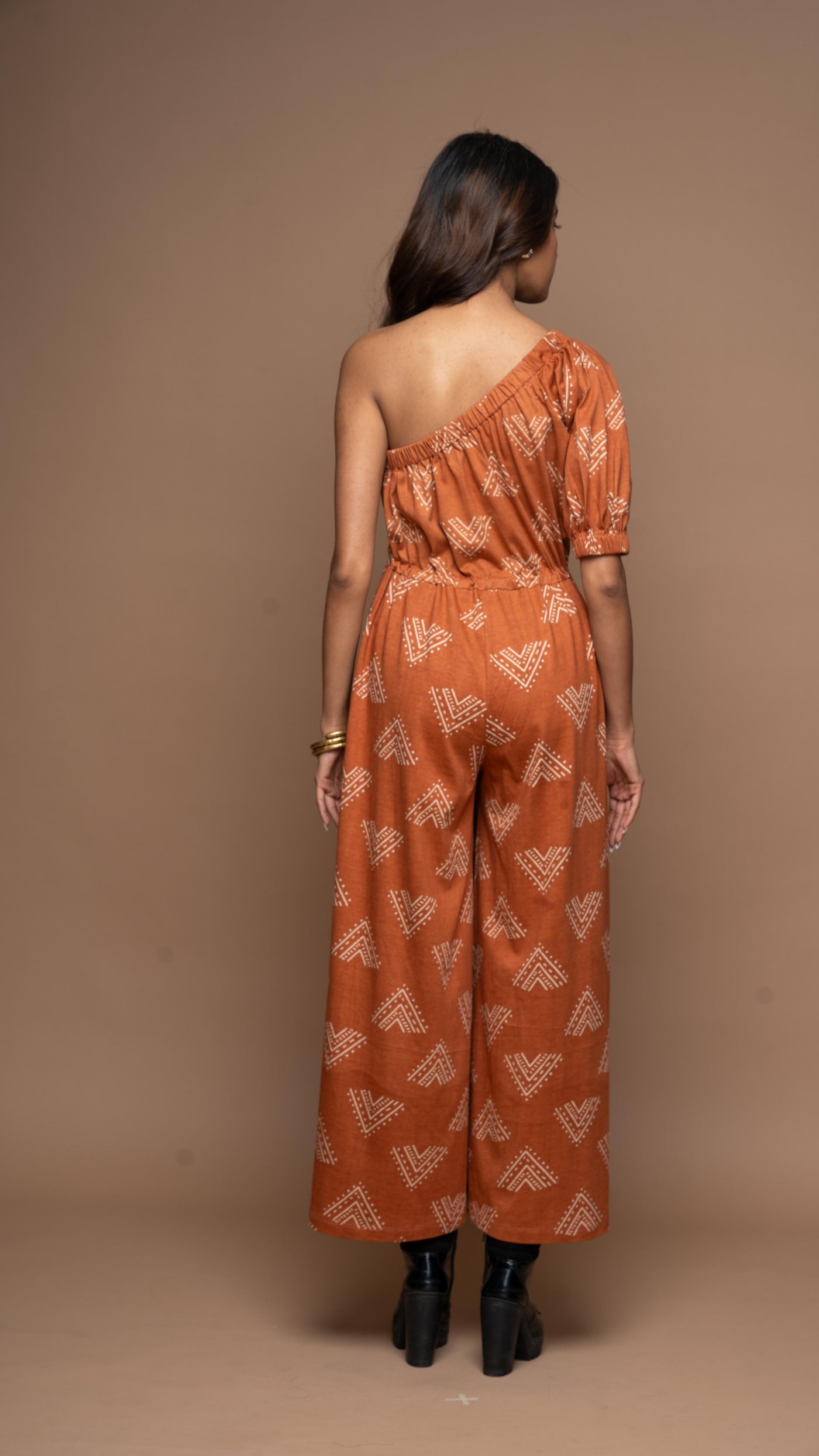 One Side Story Jumpsuit in Mountains and Valleys Pattern