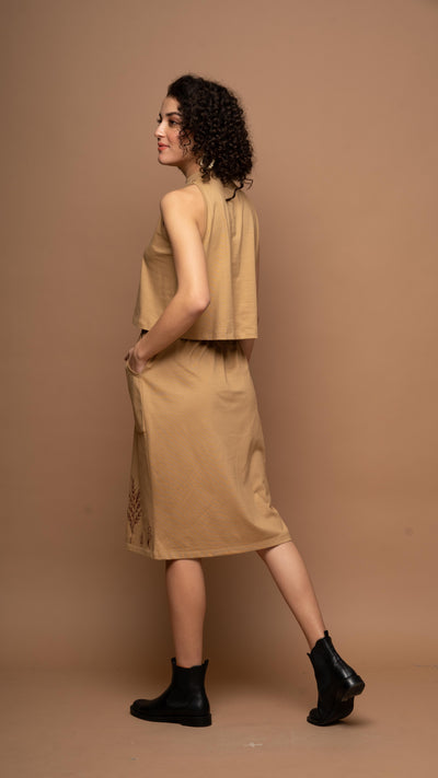 Sands & Leaves - Beige Skirt Co-ord