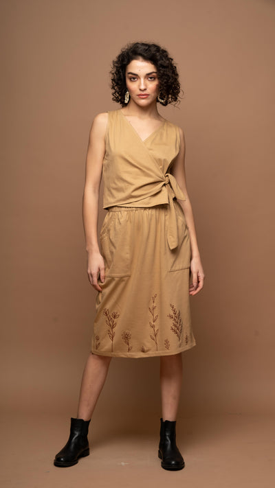 Sands & Leaves - Beige Skirt Co-ord