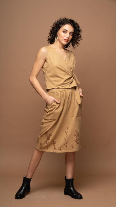 Sands & Leaves - Beige Skirt Co-ord