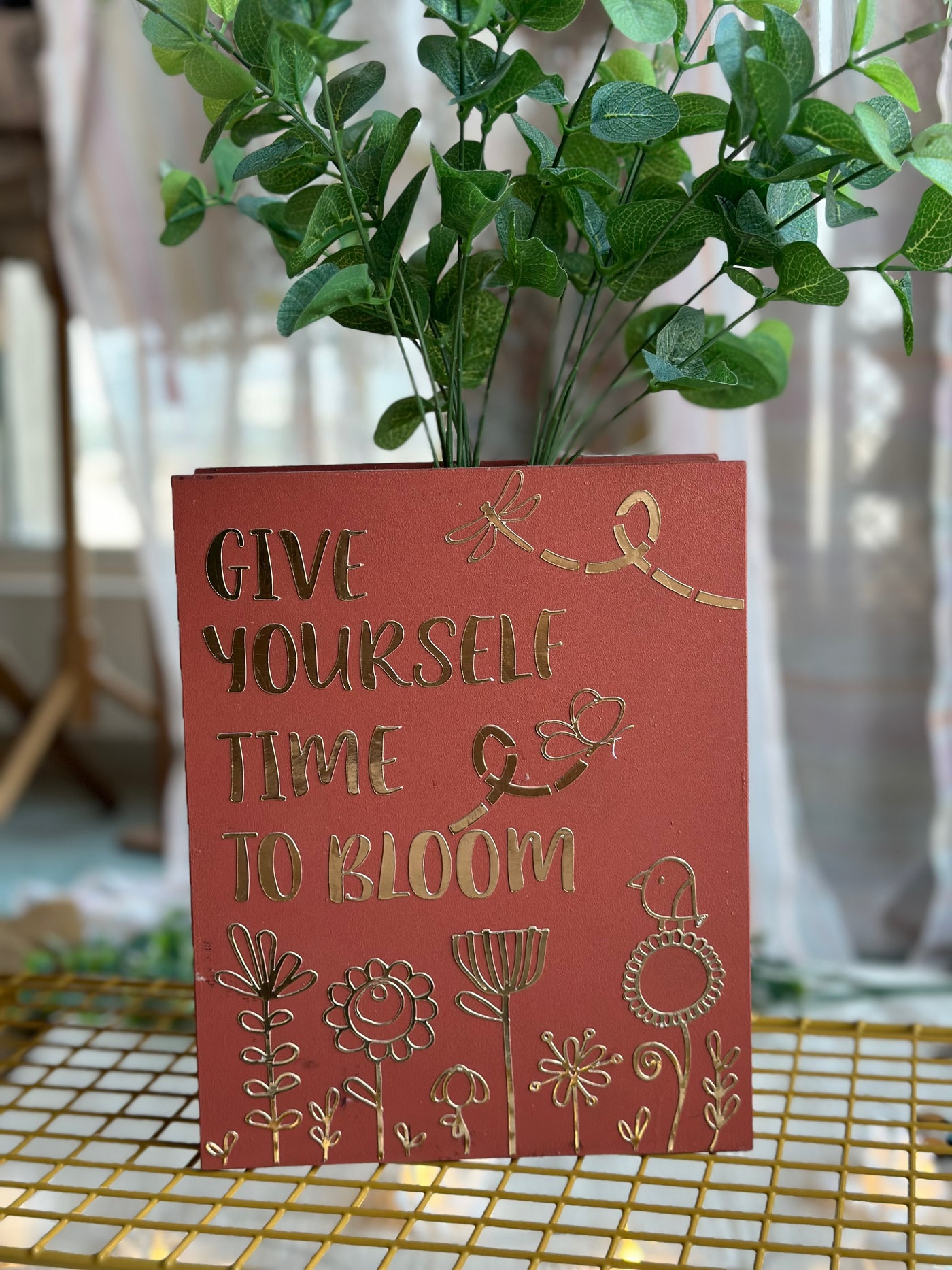 Give yourself time to bloom Desk/Wall Vase