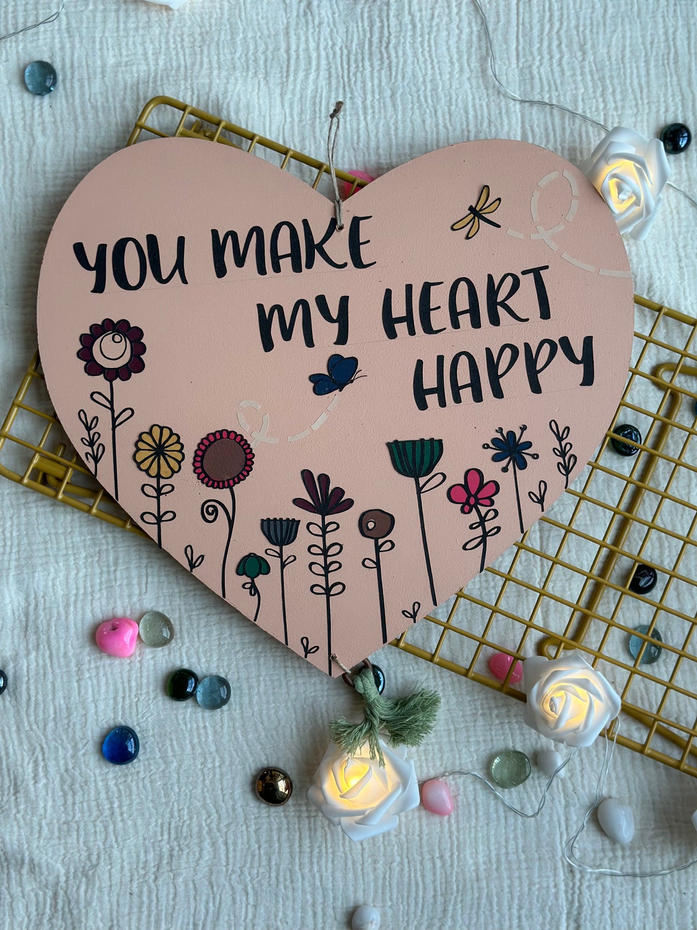 You make my heart happy - Enchanted Heart Wall Art