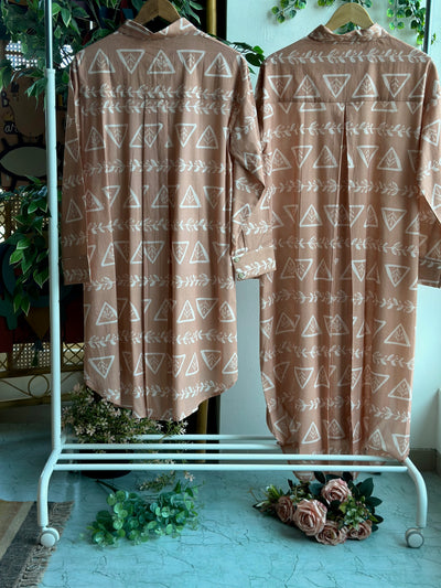 Earthy Liora Co-ord Kurta Set in 3 Rules of Love Pattern