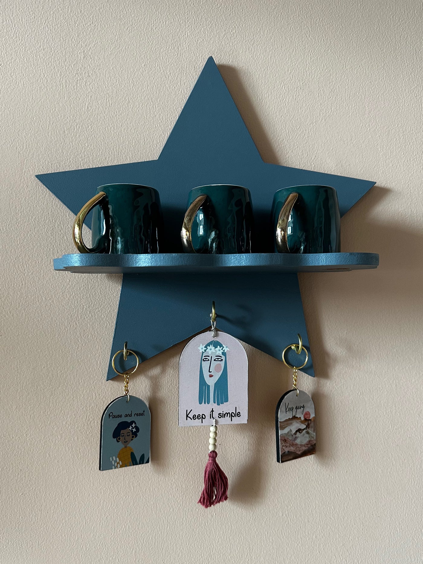 Smoky Gray Twinkle Star Wall Shelf