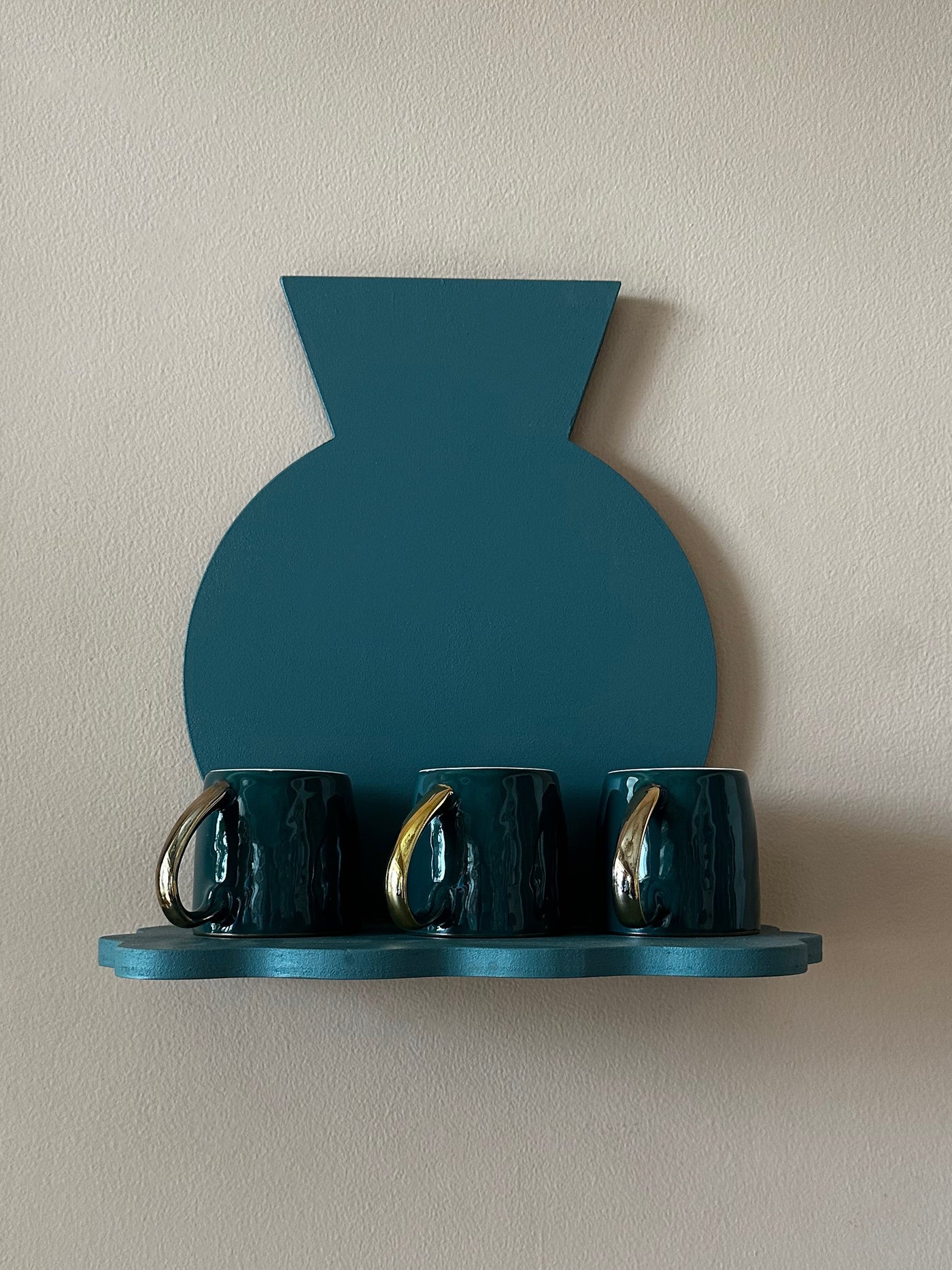 Dusky Blue Pot Loft Wall Shelf