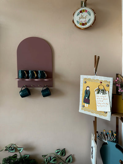 Dusky Mauve Arch Lover's Wall Shelf