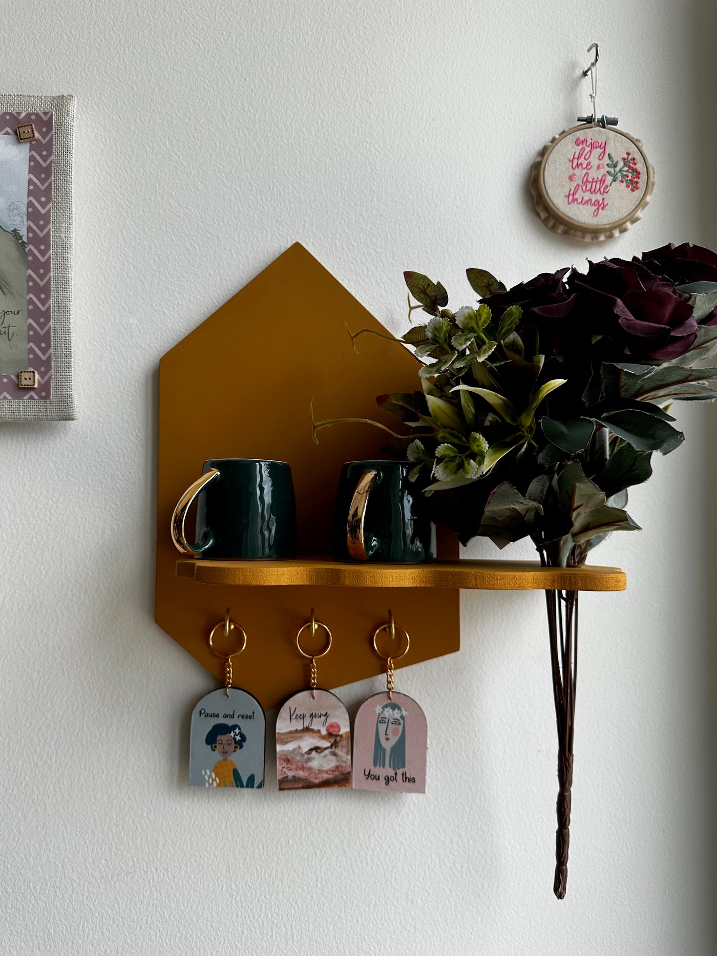 Mustard Asym Hexa Wall Shelf