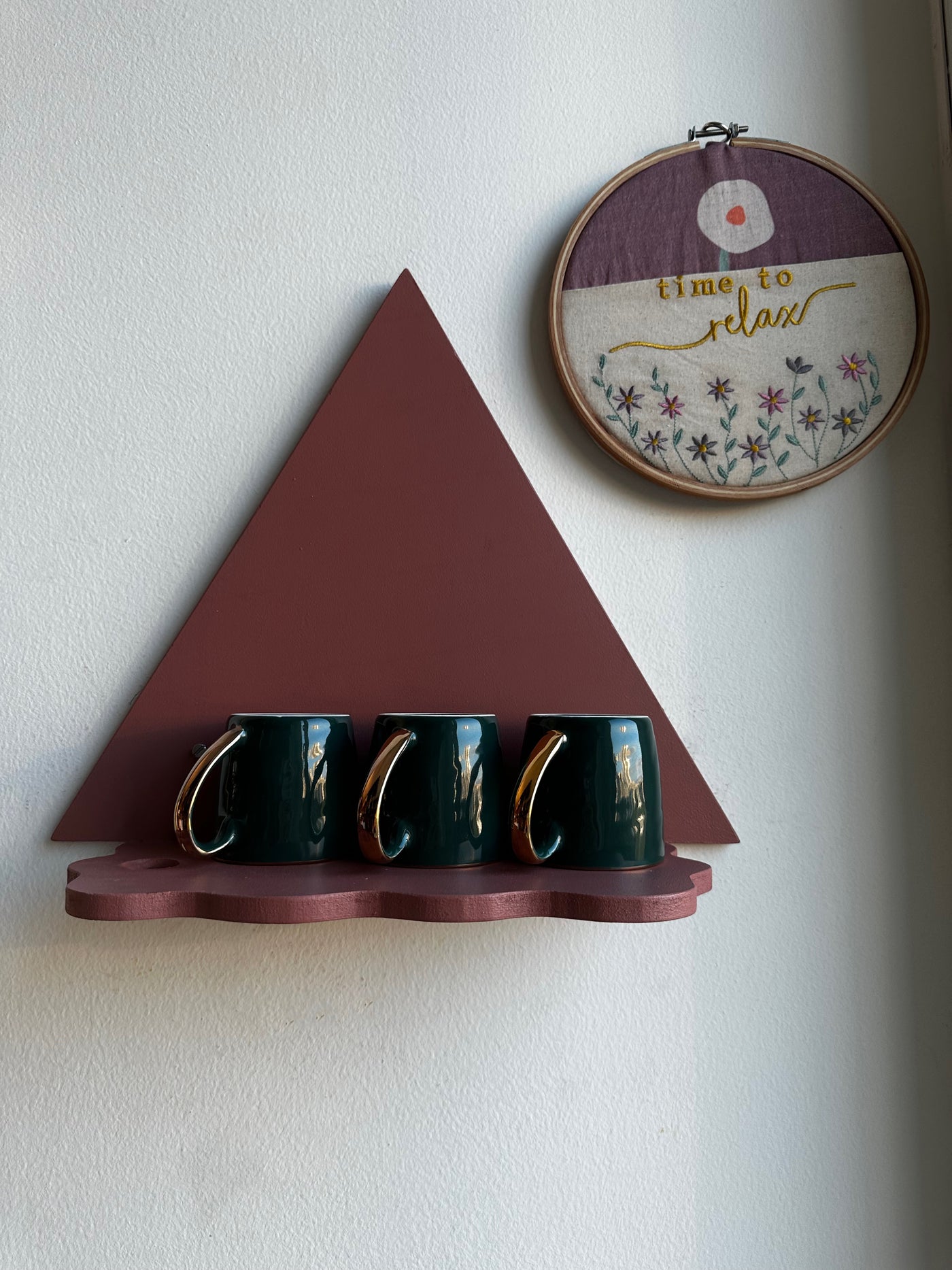 Rose Gold Triangle Trove Wall Shelf