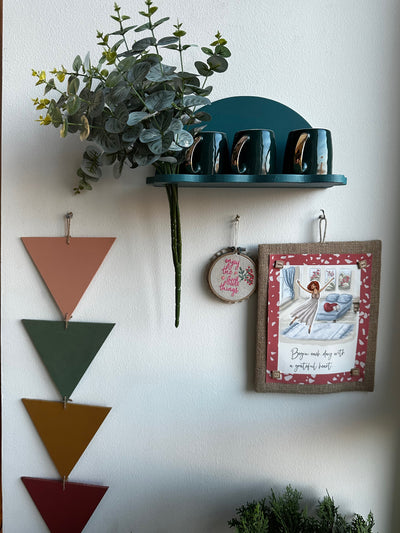 Teal Semi Moon Wall Shelf