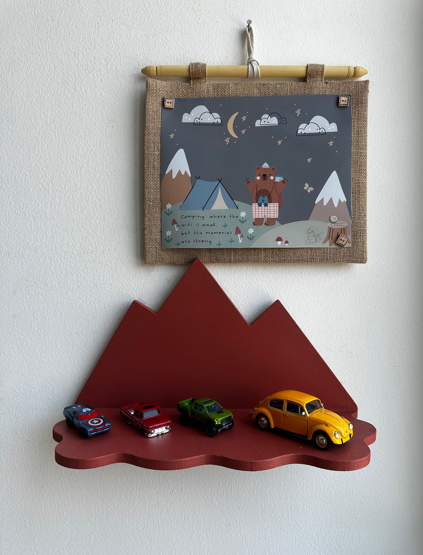 Deep Rust Mountain Majesty Wall Shelf