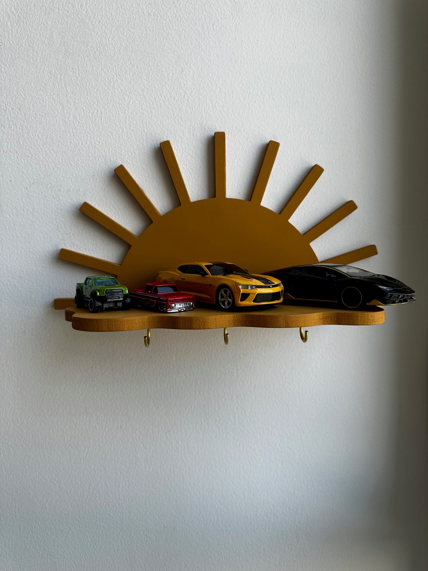 Mustard Radiant Rays Wall Shelf