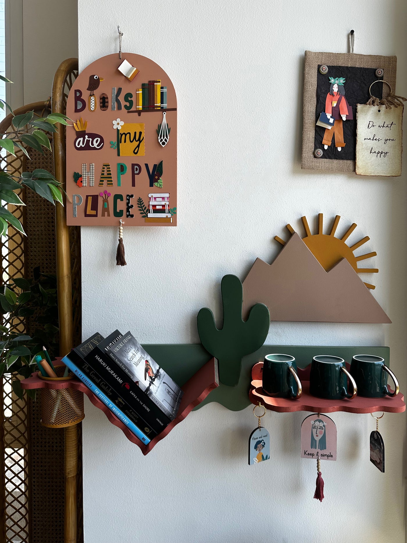 Sunlit Cactus Wall Shelf