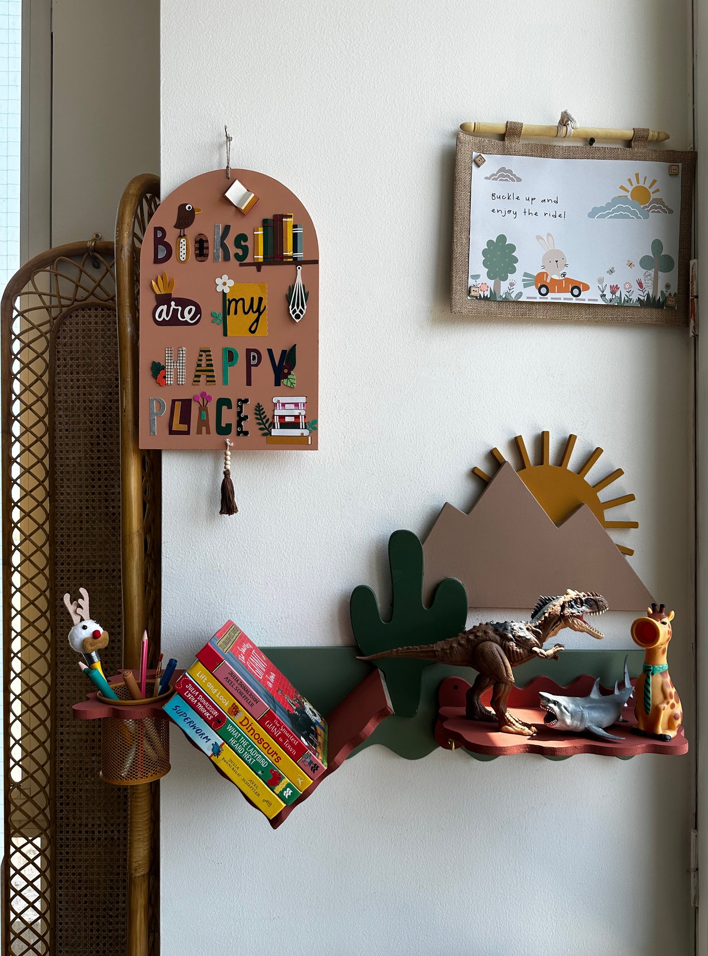 Sunlit Cactus Wall Shelf