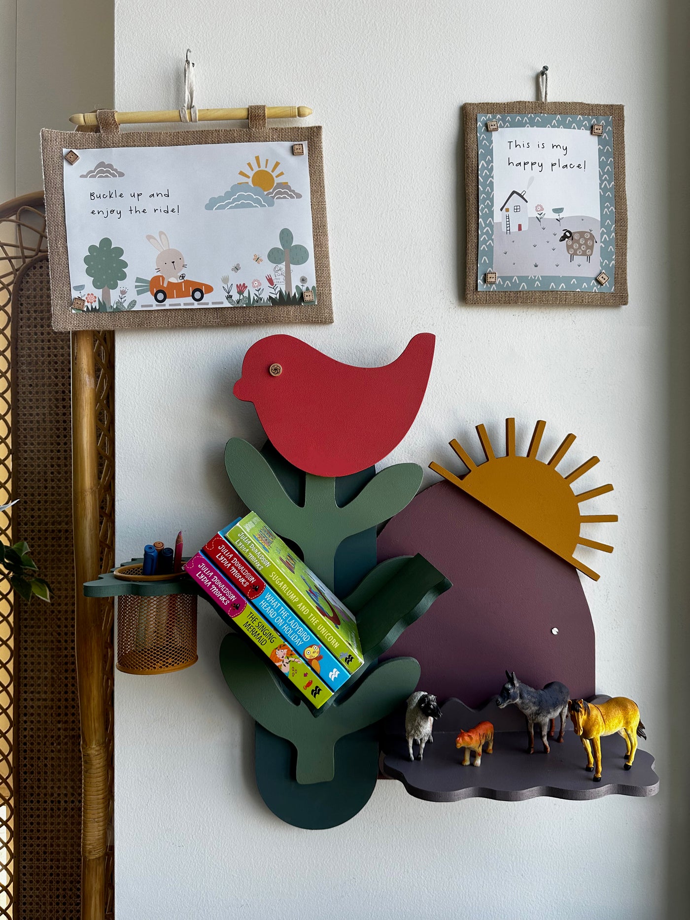 Sun-Kissed Bird Wall Shelf