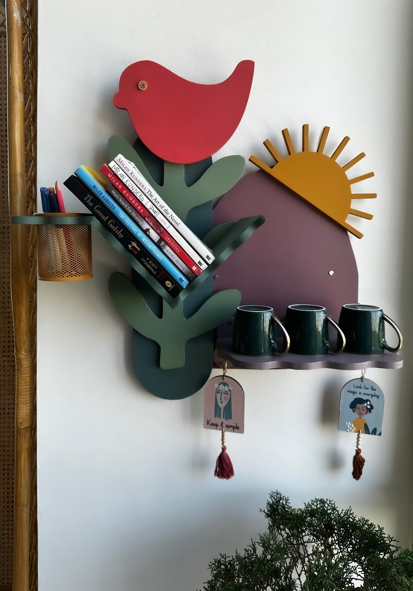 Sun-Kissed Bird Wall Shelf