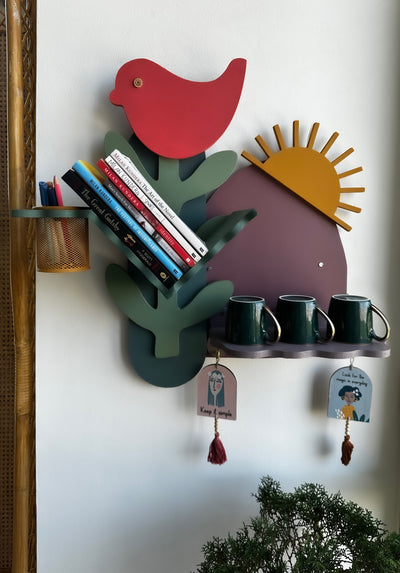 Sun-Kissed Bird Wall Shelf