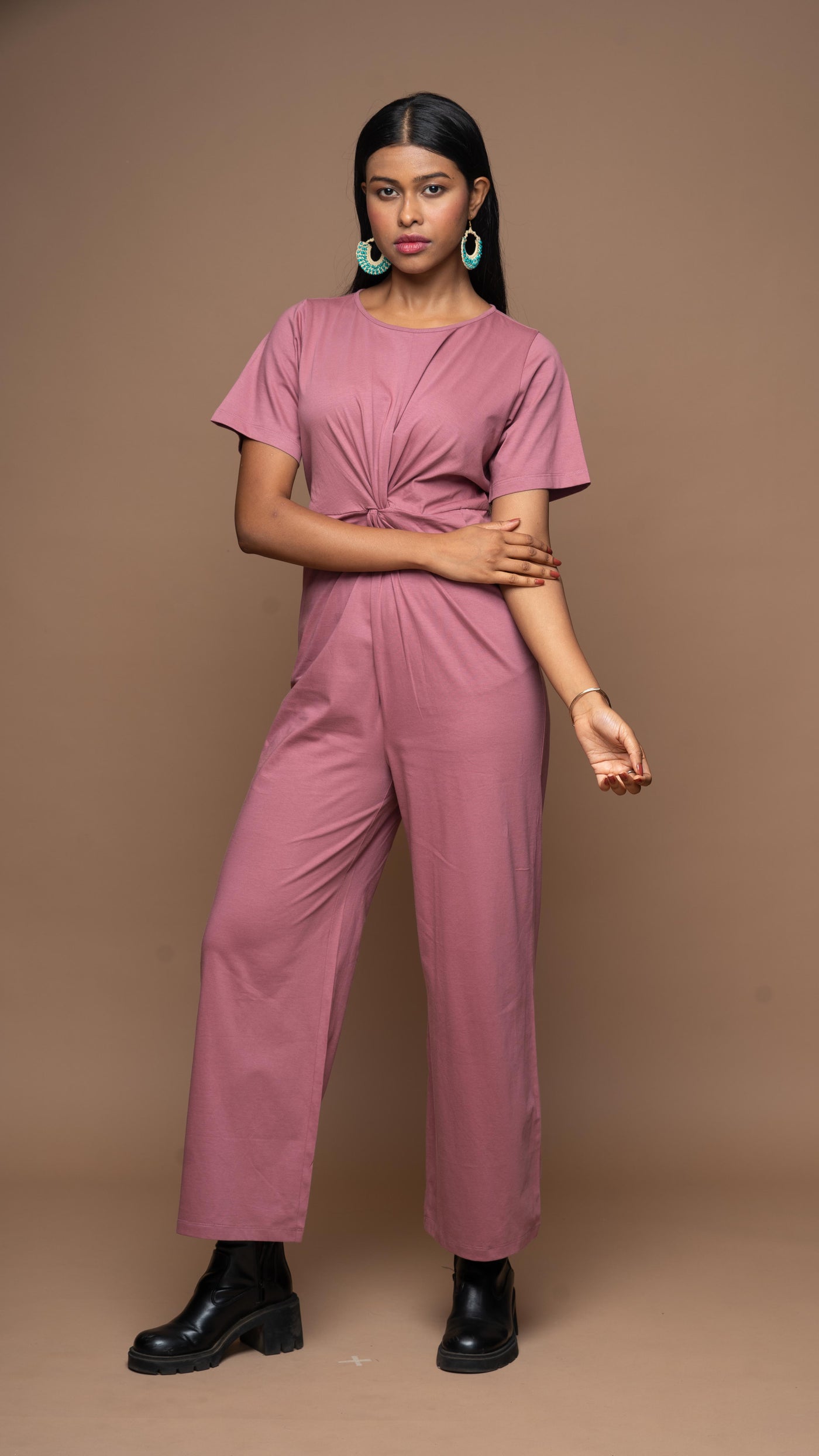 Twisted Bliss Jumpsuit in Mauve