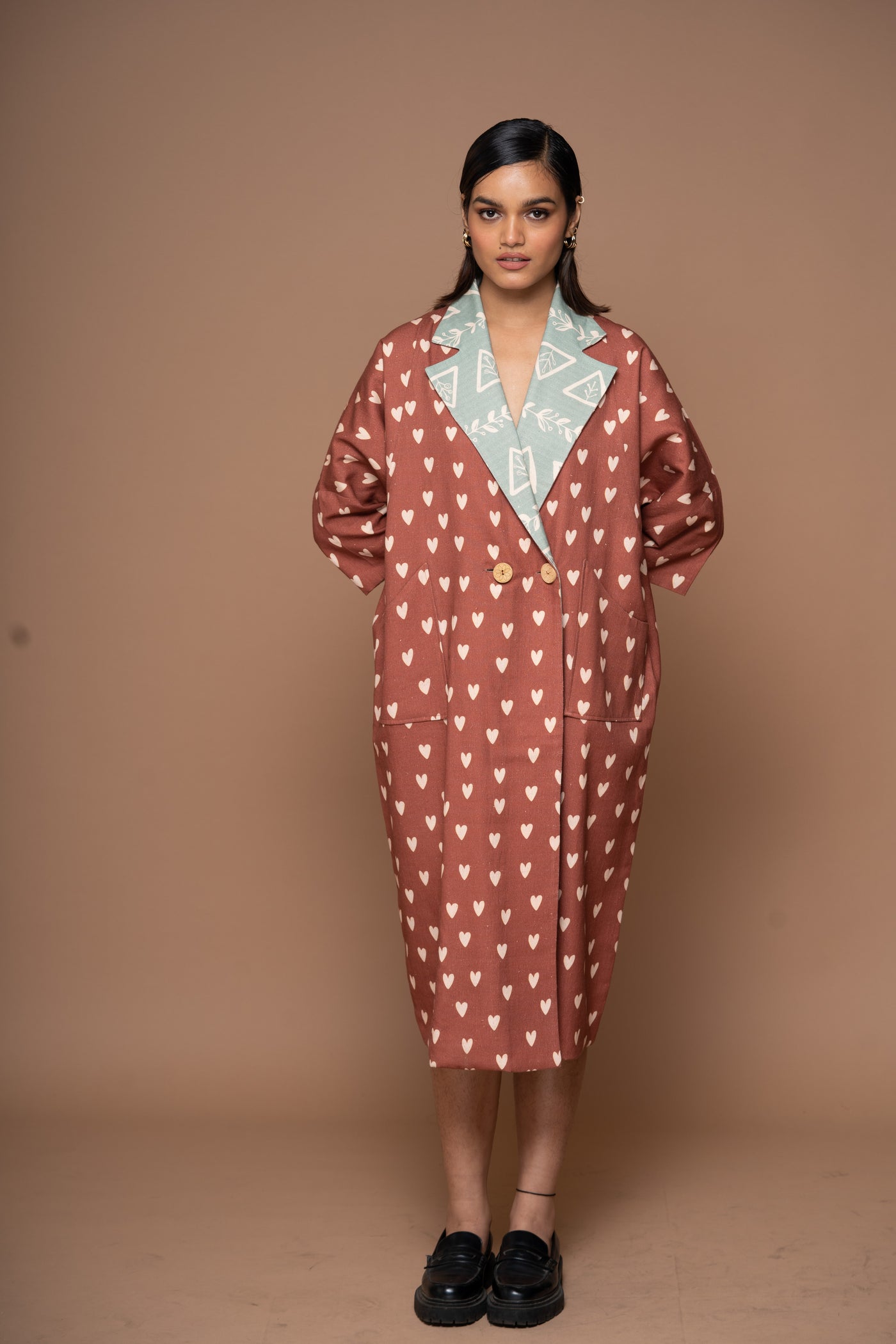 Whispered Hearts Reversible Long Trench Coat