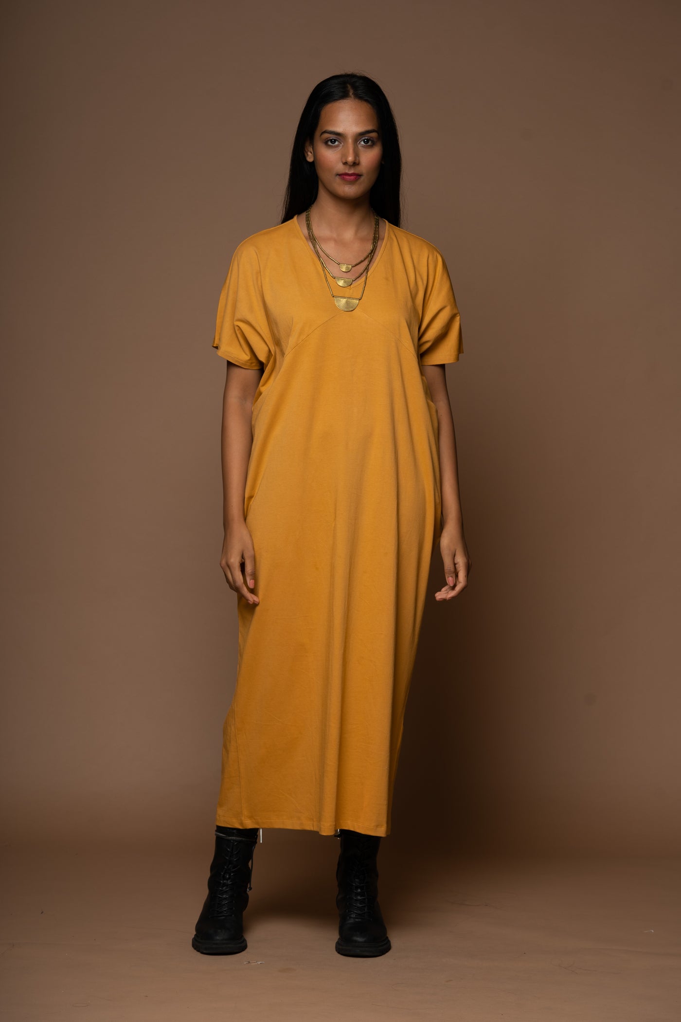 Sunny Days Jersey Dress - Mustard