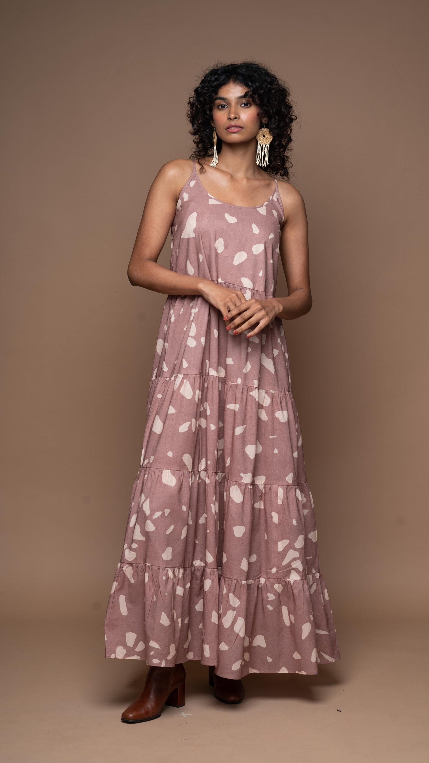 Heatwave Haven Long Maxi Dress in Terrazzo Love Pattern