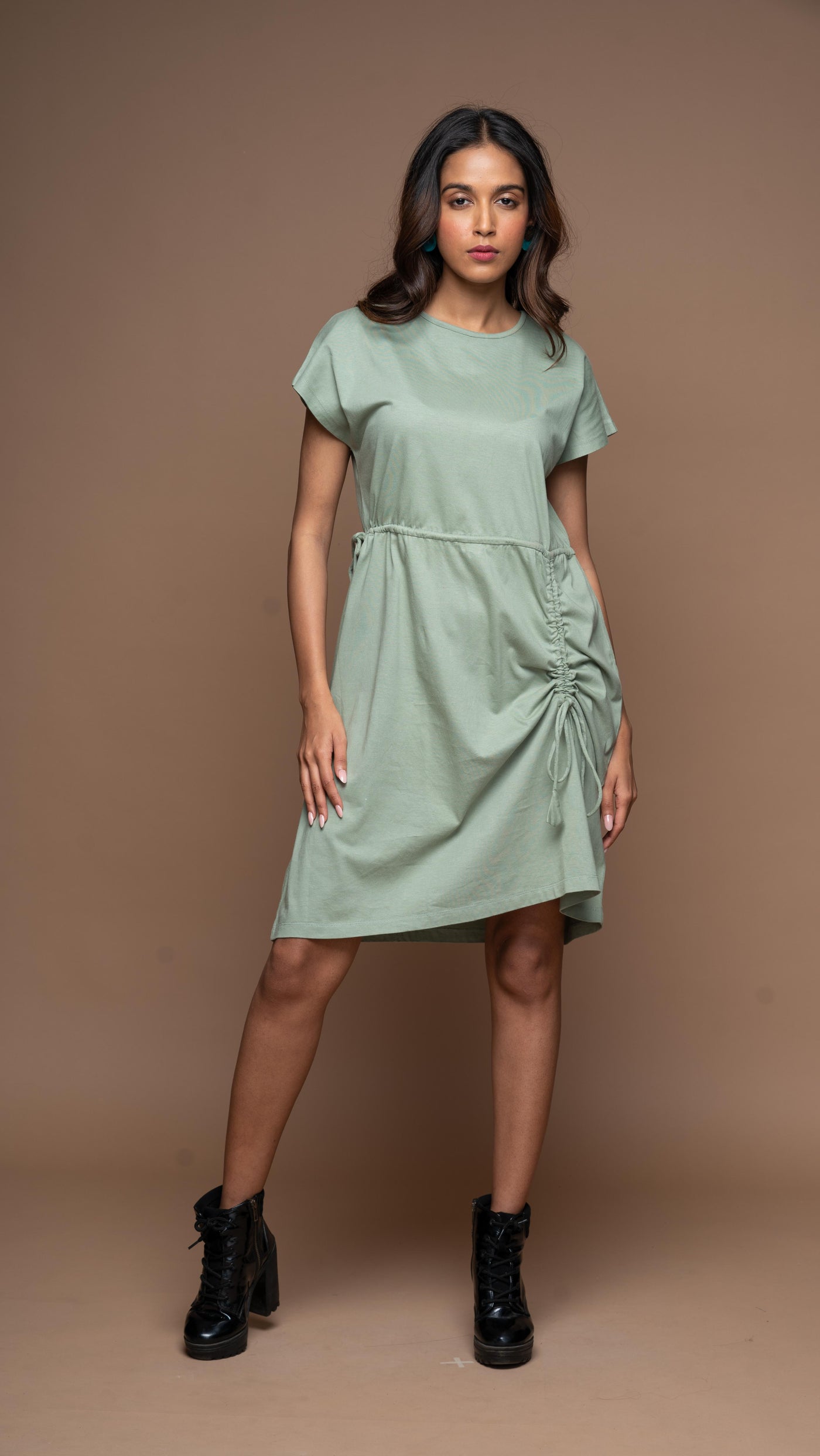 Wings & Strings Jersey Dress - Sage Green