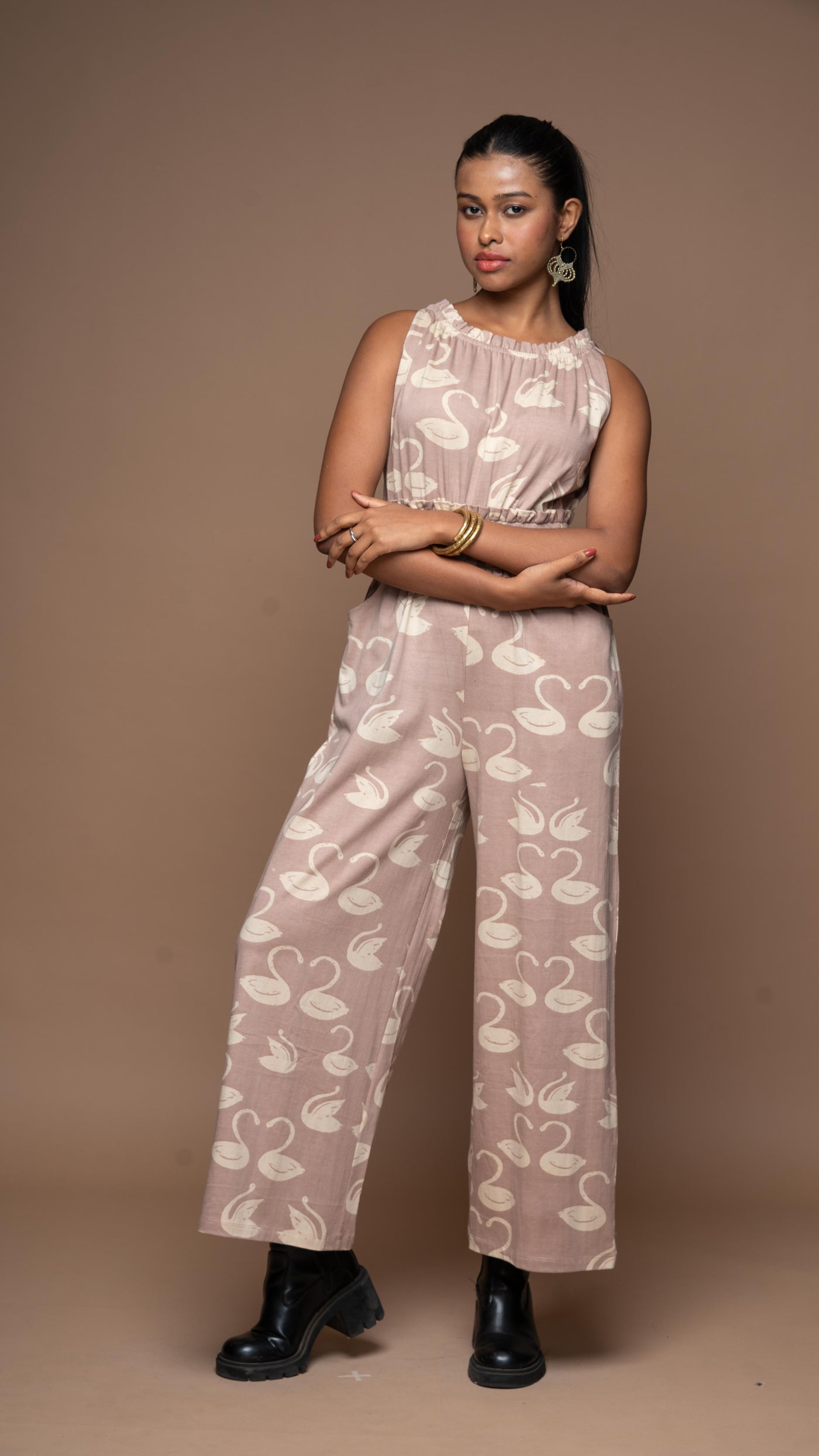 Boatneck Beauty Jumpsuit in You and me Pattern