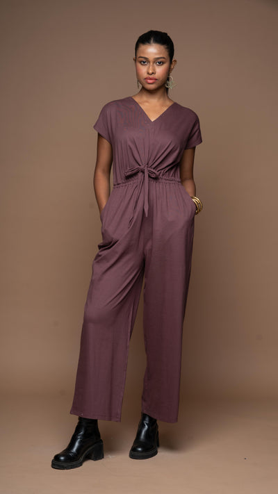 Knot me up Jumpsuit in muted Plum