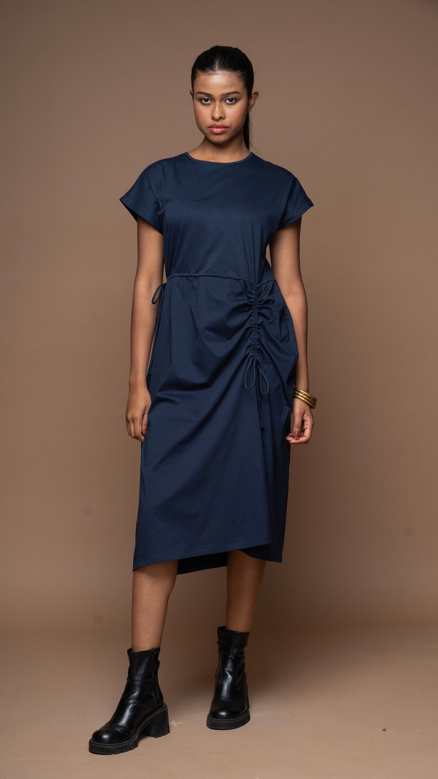 Wings & Strings Jersey Dress - Navy Blue