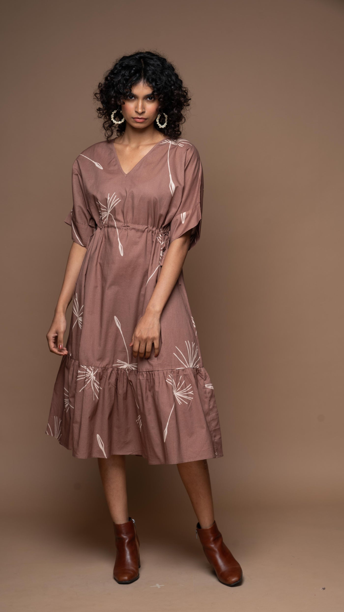 Effortless Chic Midi in 'In Retrospect' Dandelion Pattern