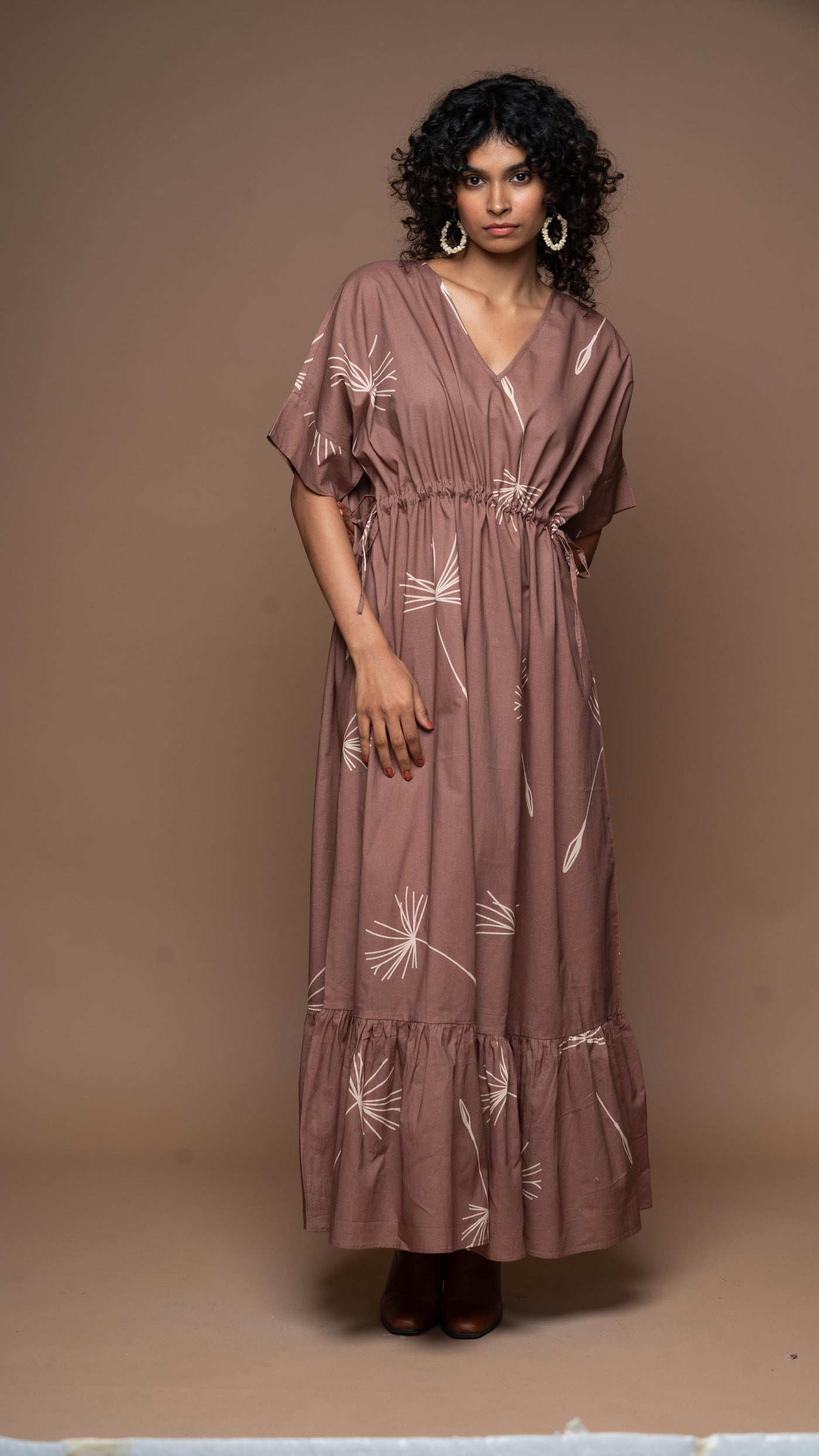 Effortless Chic Long Maxi Dress in 'In Retrospect' Dandelion Pattern