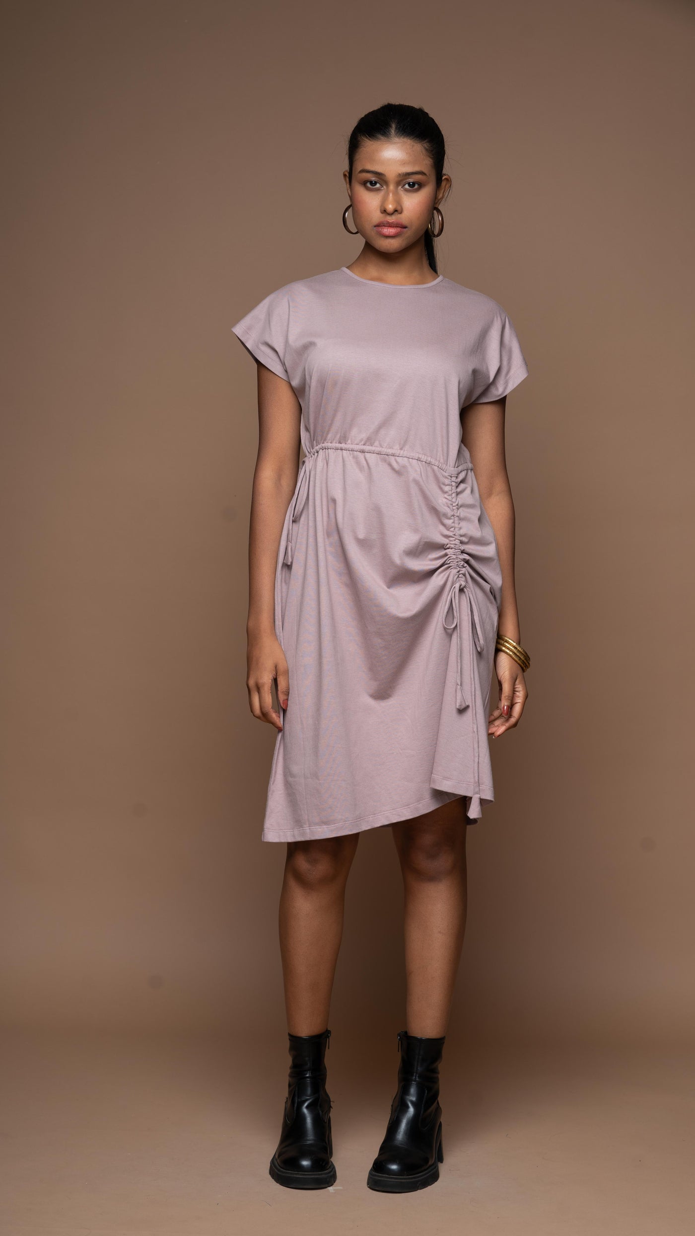 jersey dress with strings Check 100% organic jersey draw string dress
