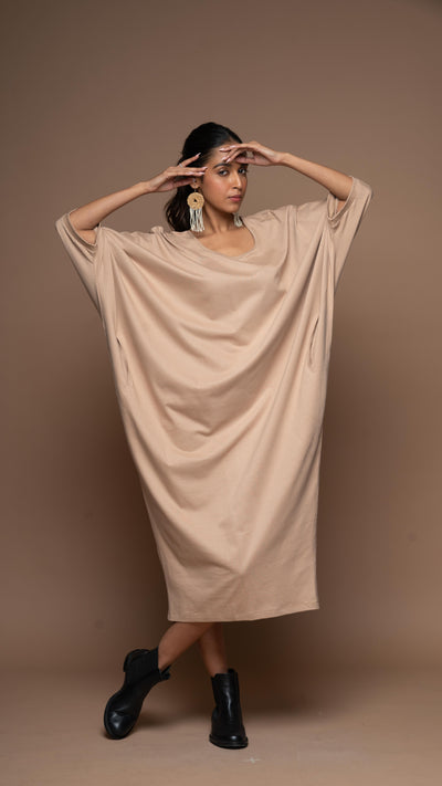 Wings of Style Jersey Dress - Champagne