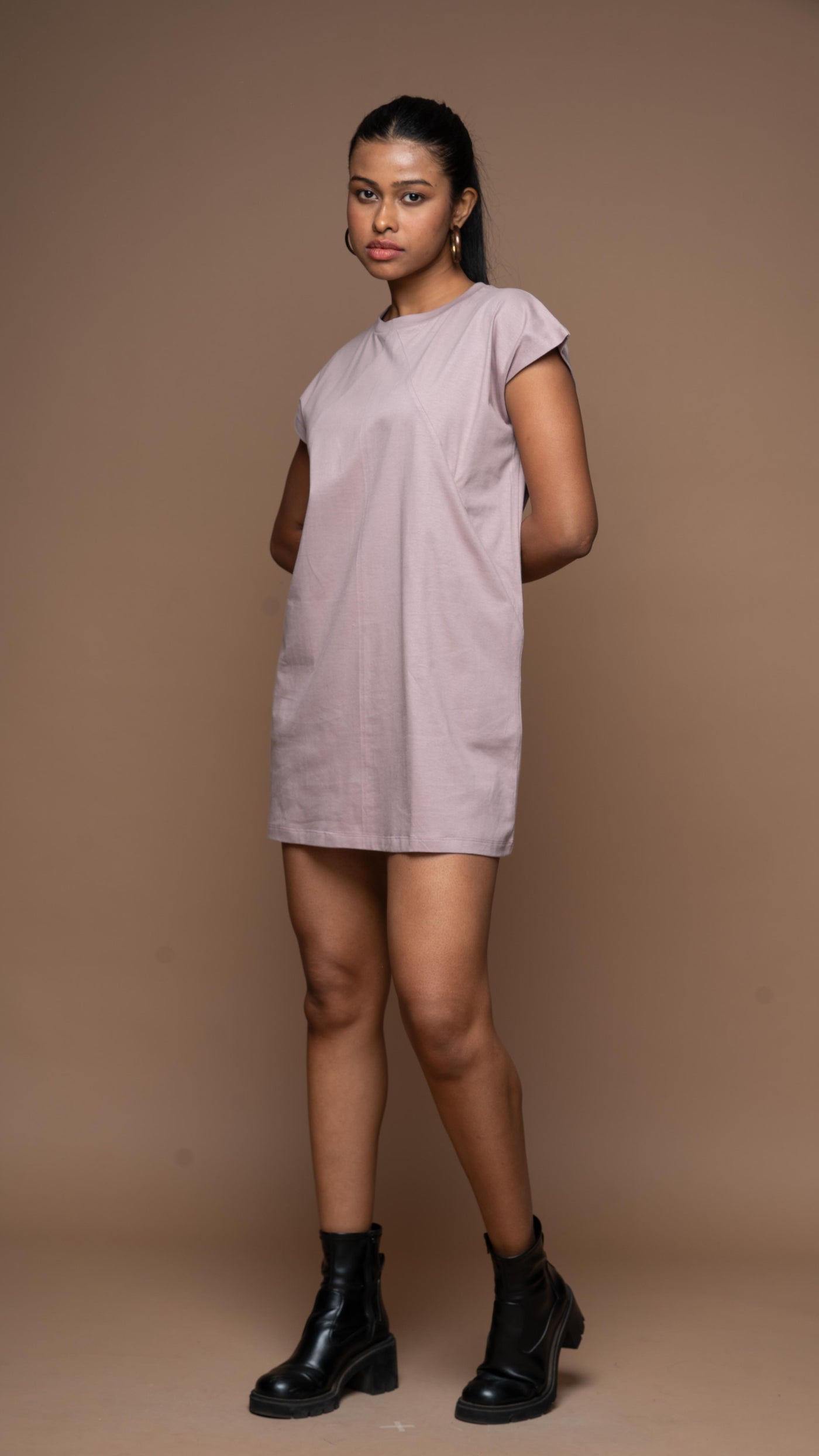 Tri-Cut Comfort Jersey Dress - Pale Mauve