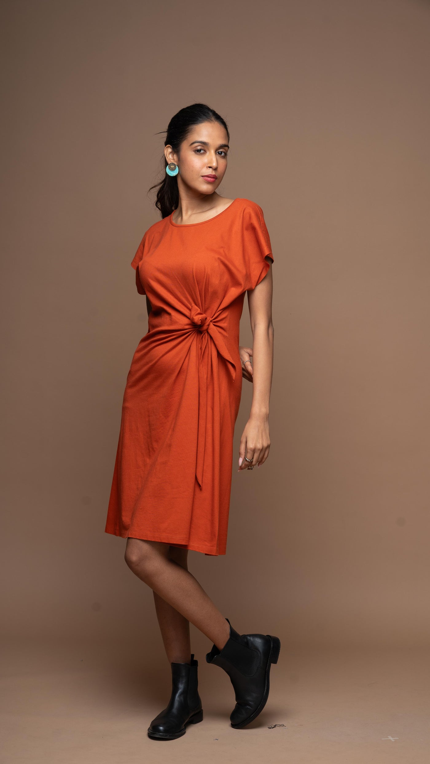 Knot Me Pretty Jersey Dress - Rust