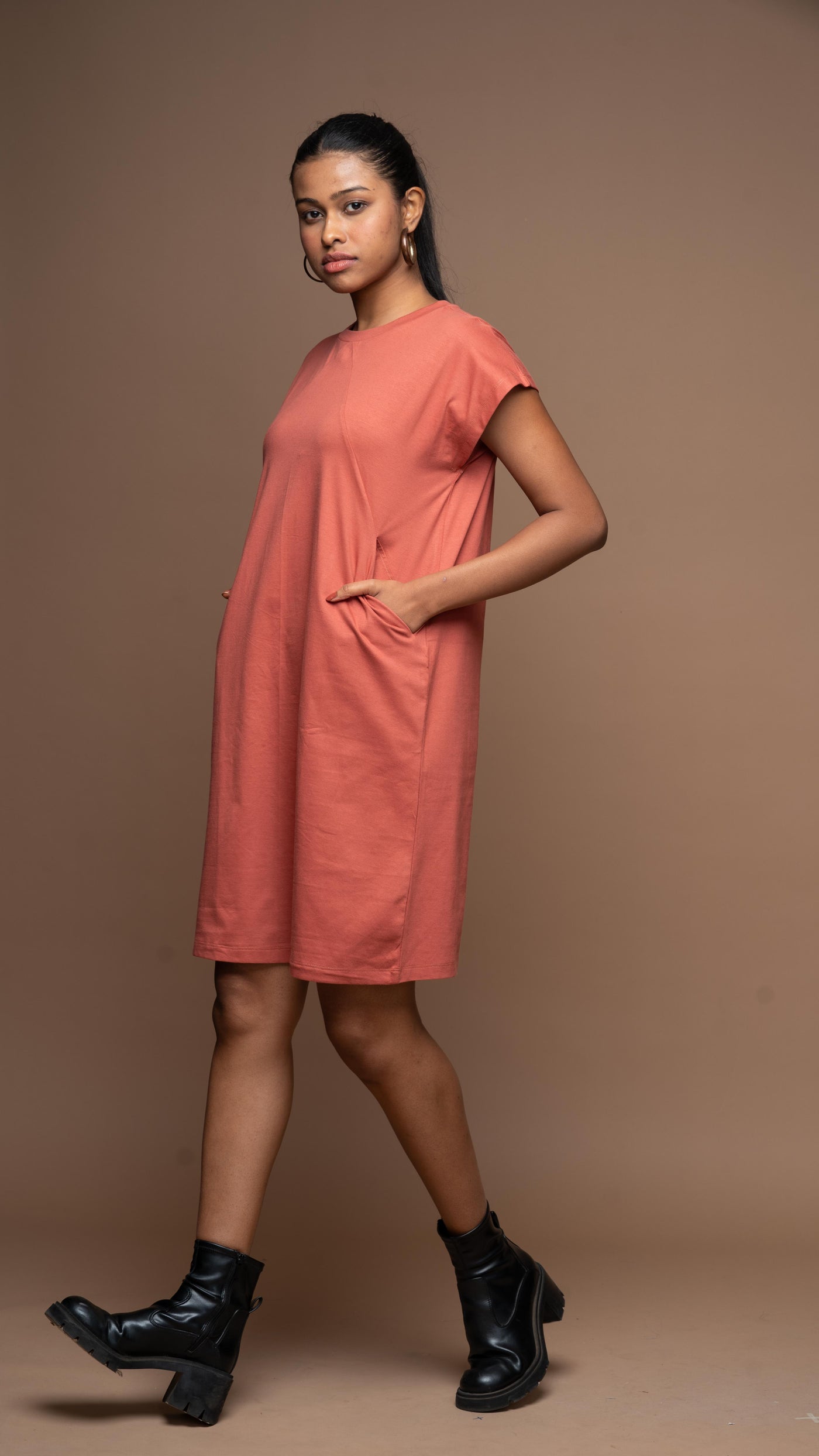 Tri-Cut Comfort Jersey Dress - Dull Red