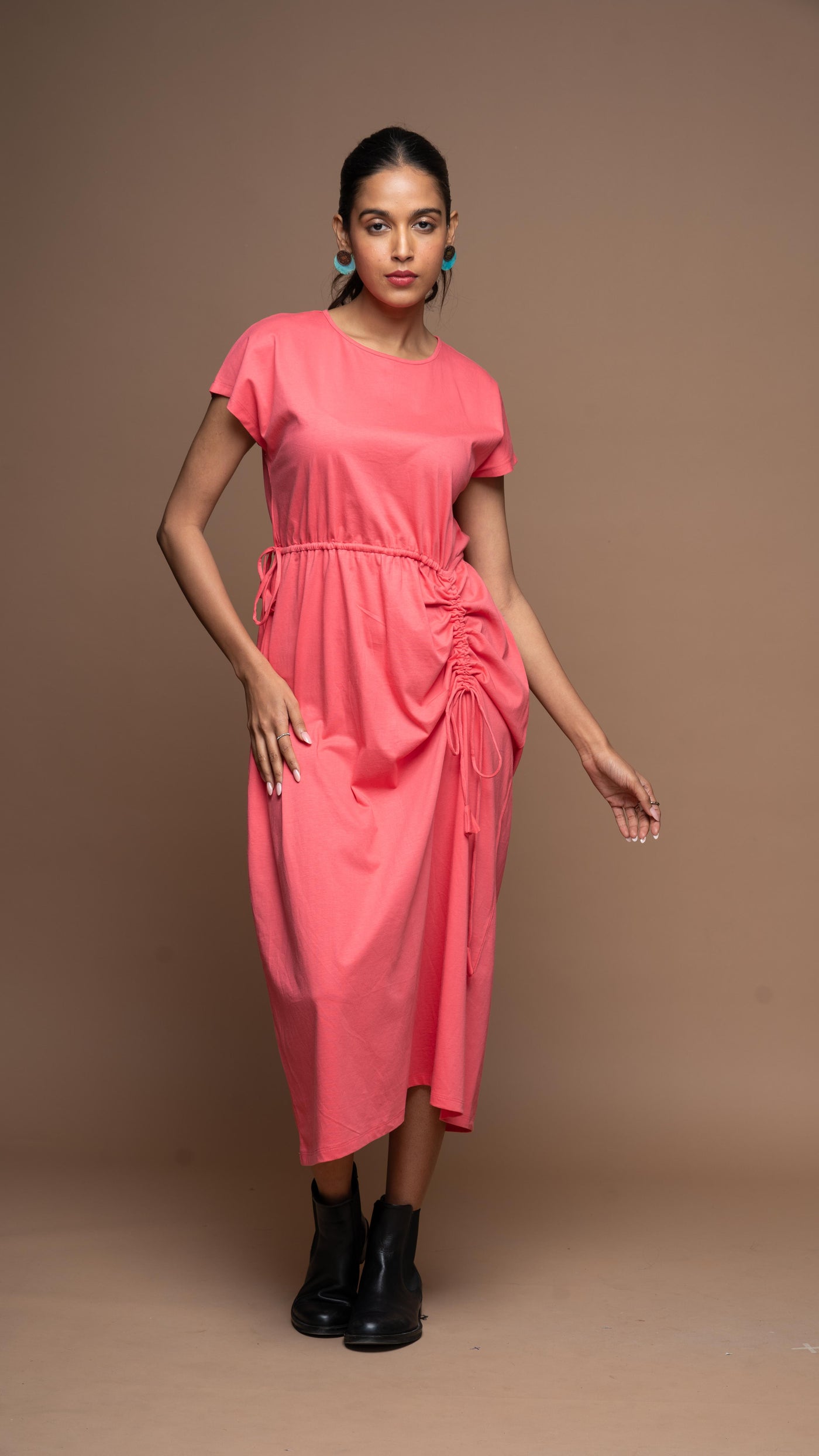 Wings & Strings Jersey Dress - Fuchsia