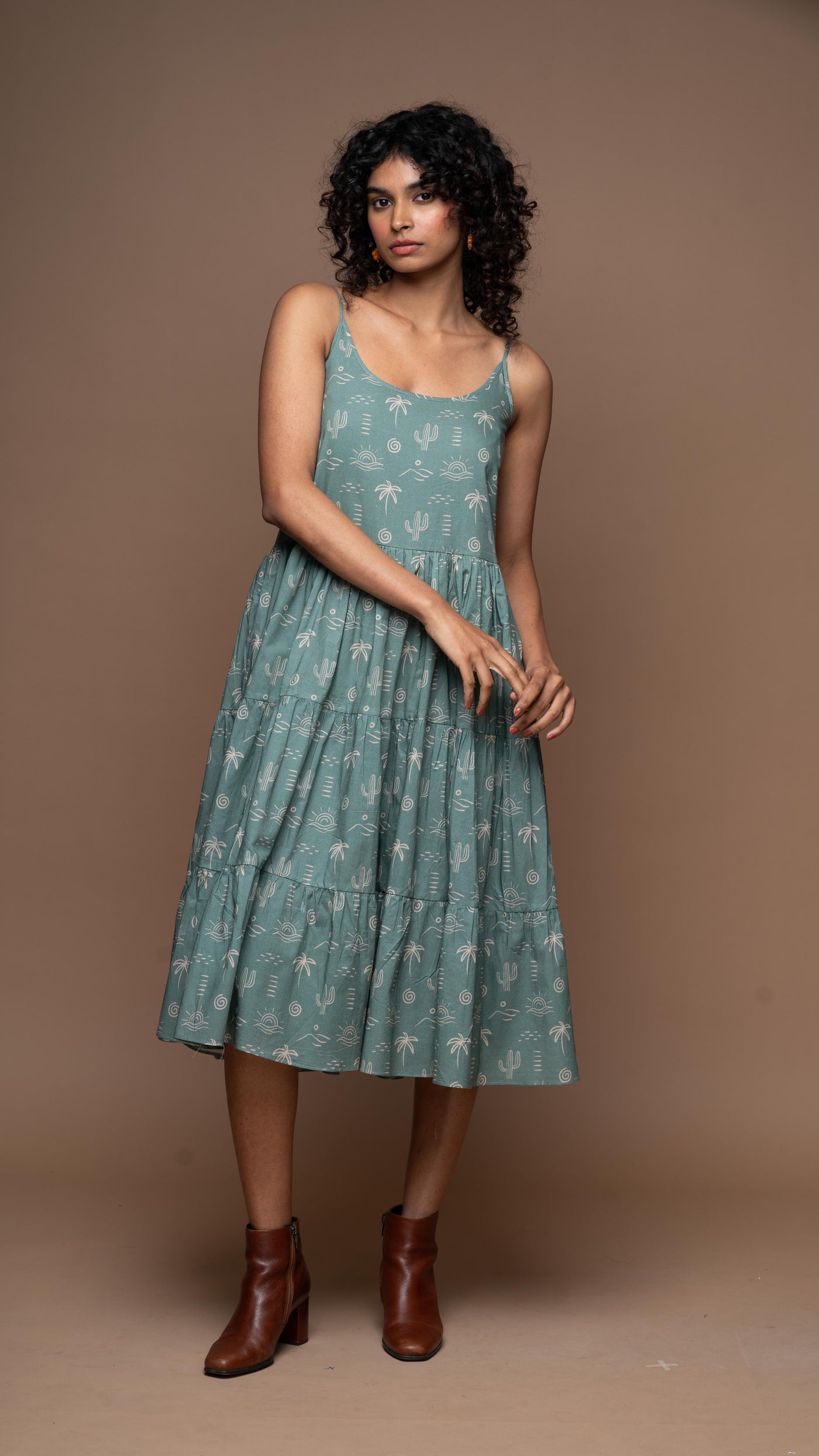 Heatwave Haven Midi Dress in Circle of Life Pattern