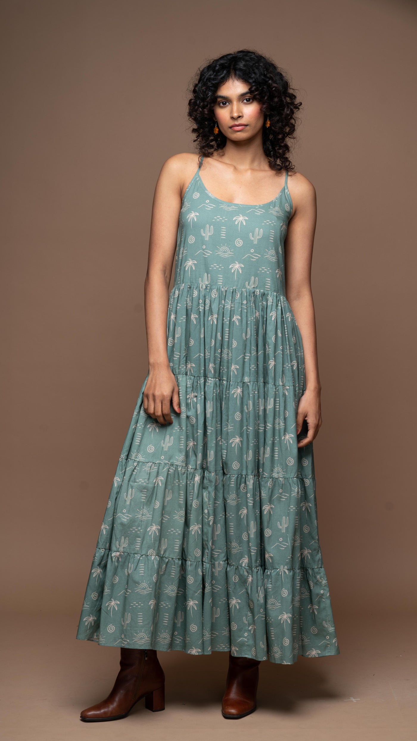 Heatwave Haven Long Maxi Dress in Circle of Life Pattern