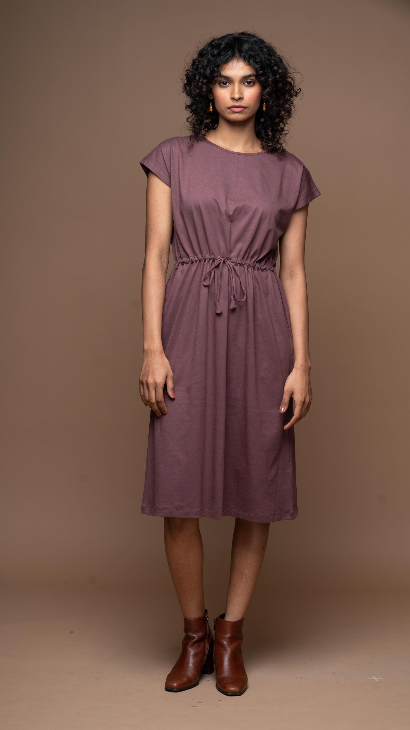 Cinch & go Jersey Dress - Plum