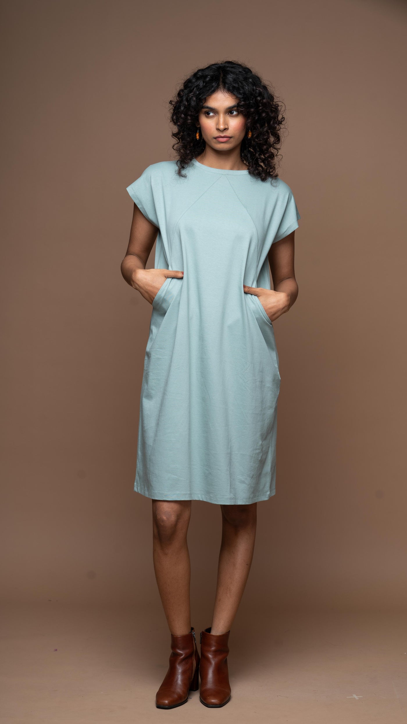 Tri-Cut Comfort Jersey Dress - Sea Green