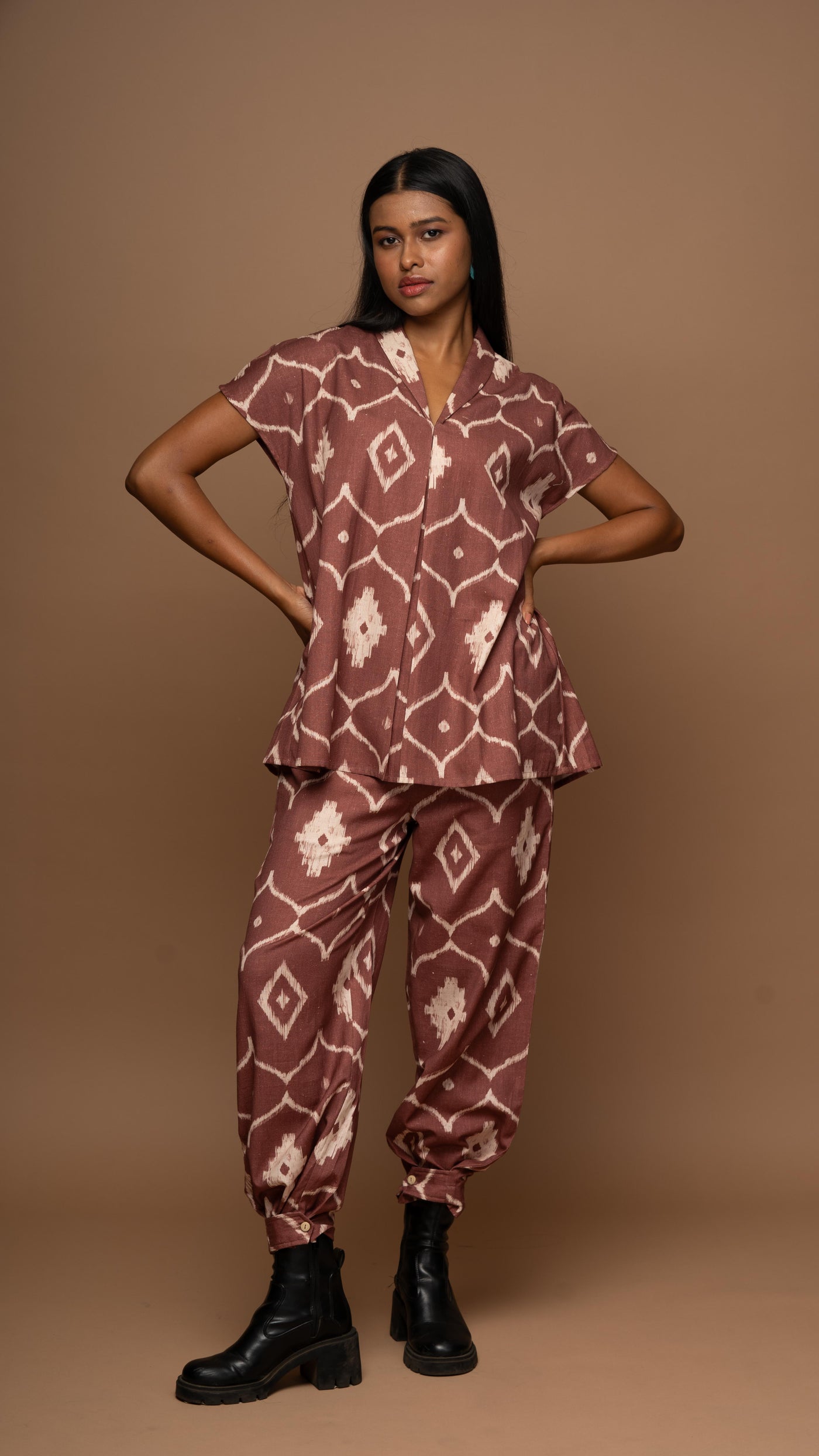 Mauve Reverie Co-ord Pants Set in Moroccan Dreams Pattern