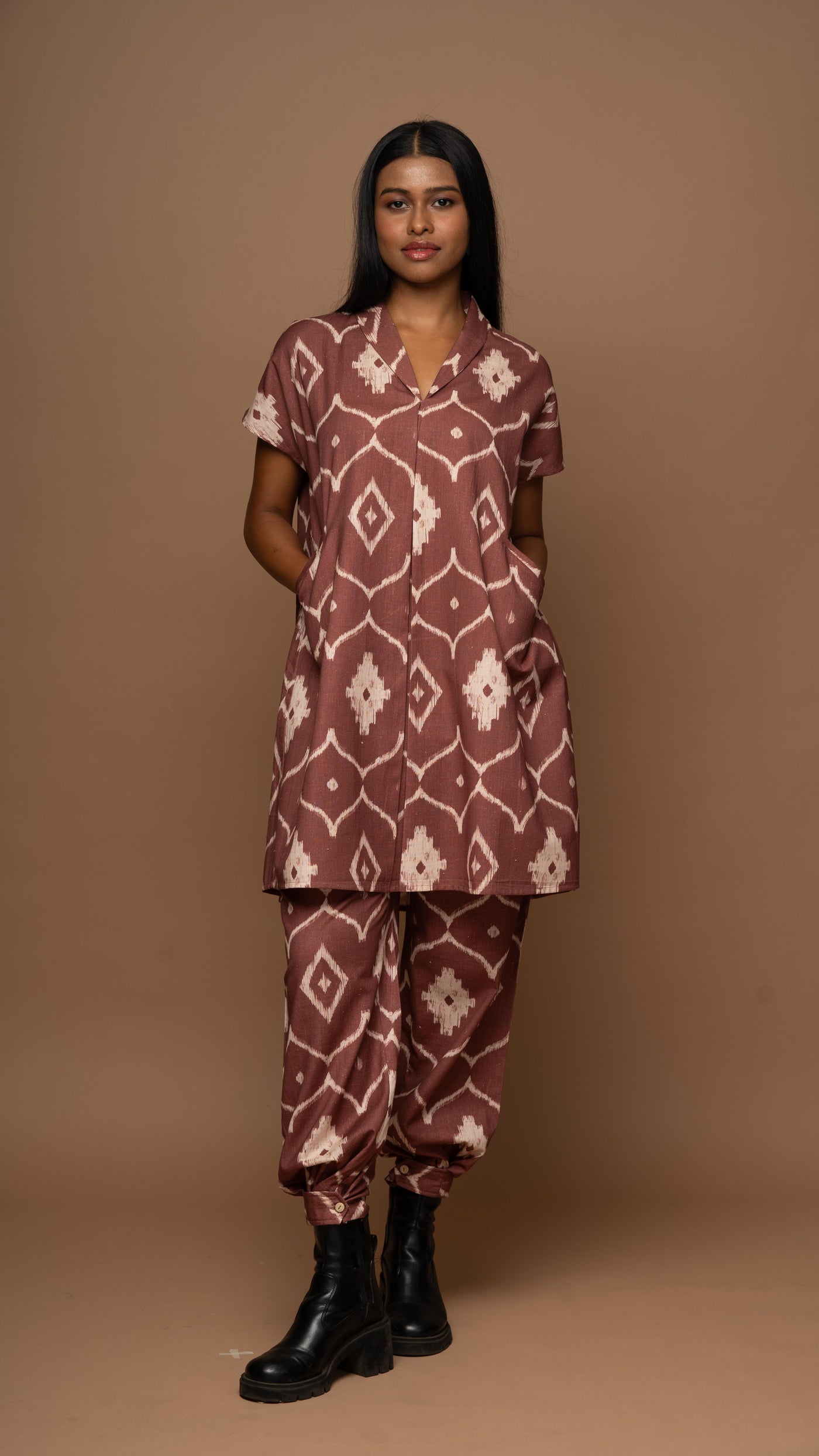 Mauve Reverie Co-ord Pants Set in Moroccan Dreams Pattern