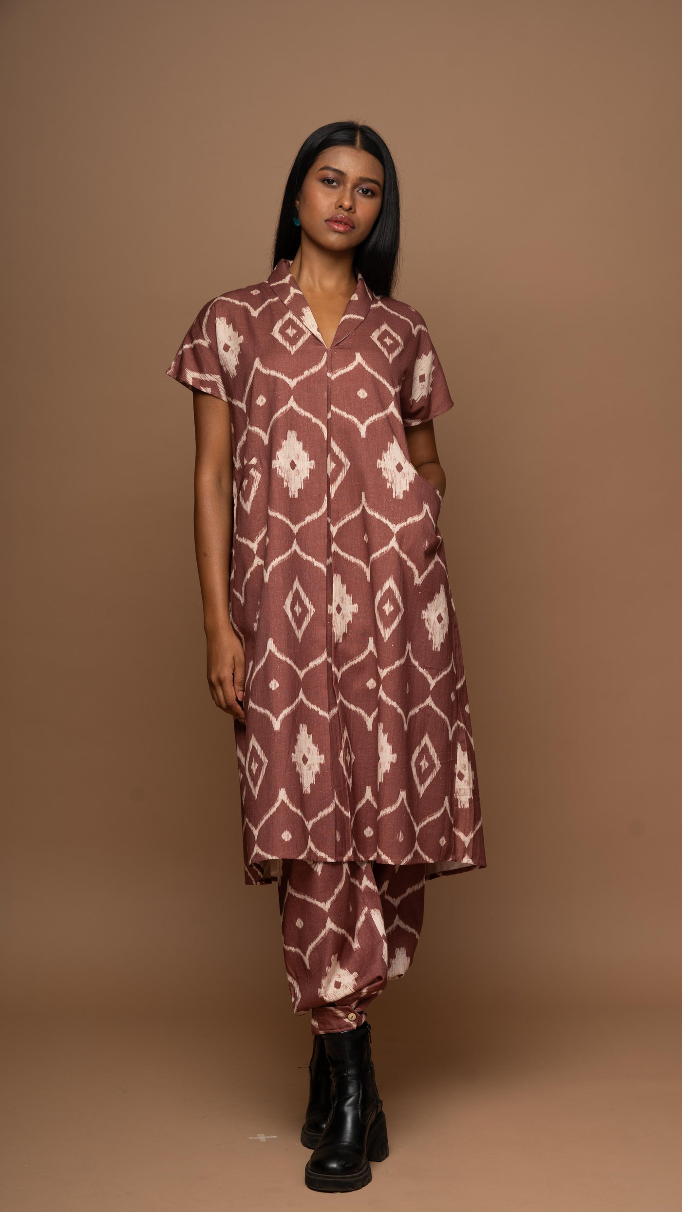 Mauve Reverie Co-ord Pants Set in Moroccan Dreams Pattern