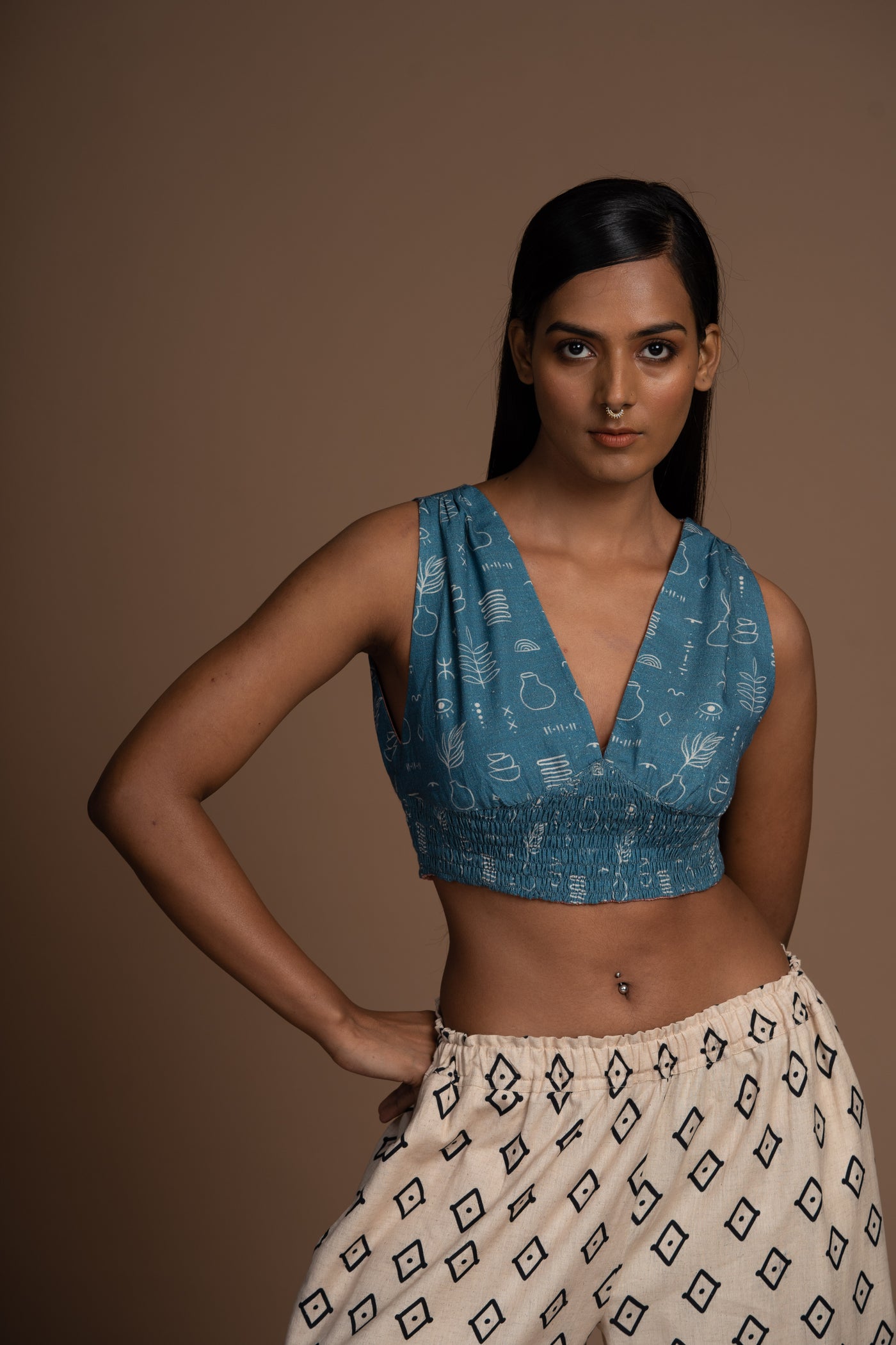 Blue Reversible Plunge Panache Bralette