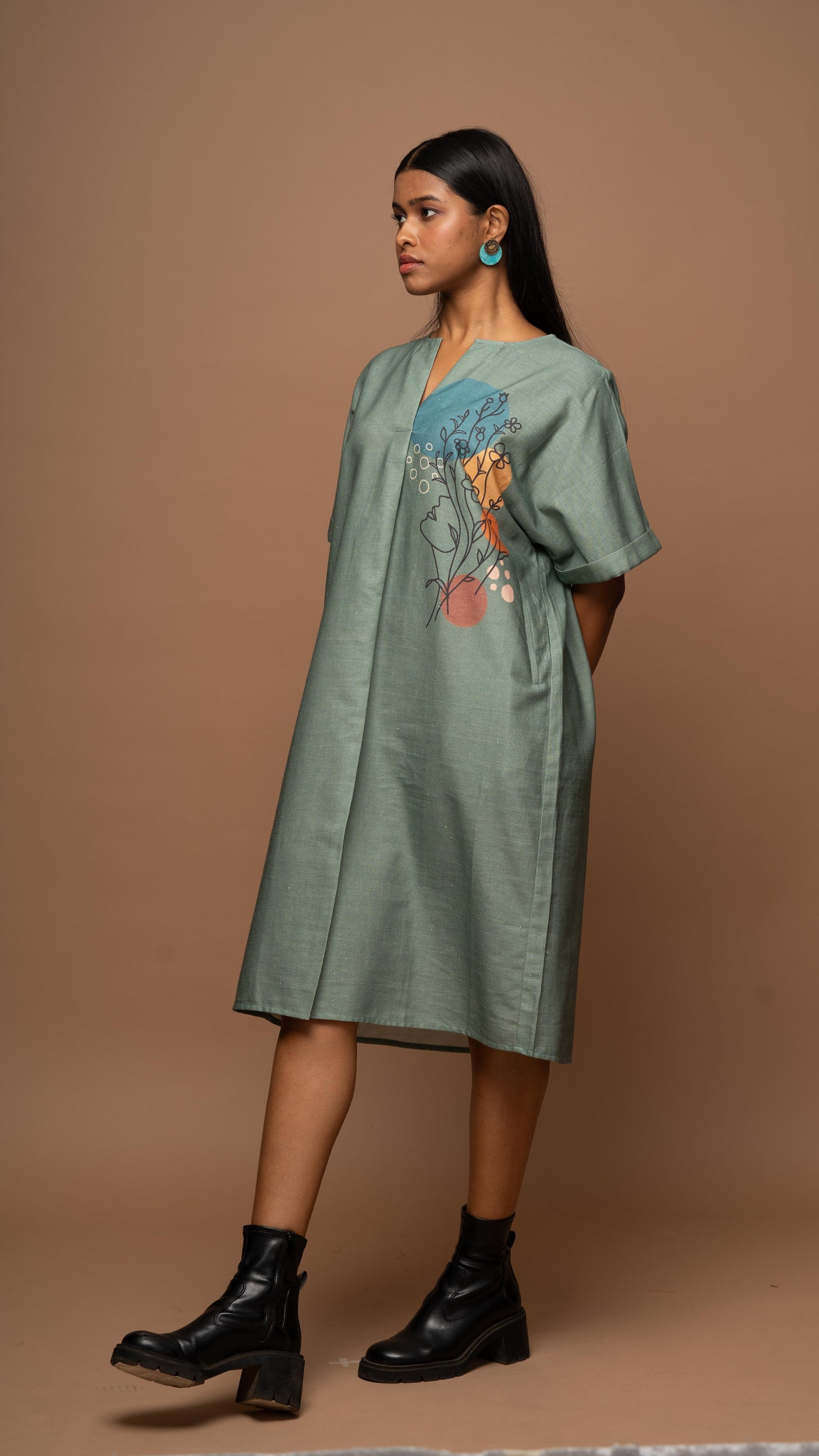 Dusky Sage Grow With Grace Shirt Dress