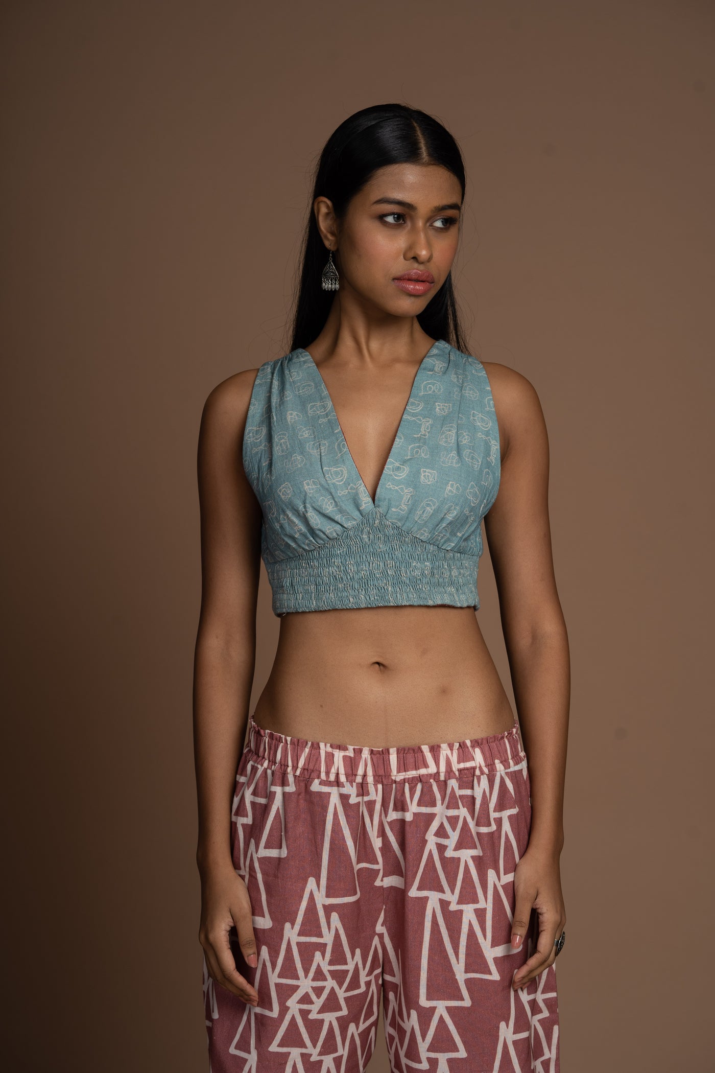 Sage Blue Reversible Plunge Panache Bralette