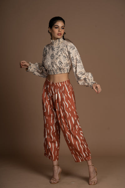 Whisper Pleats Pants in Gentle Smoke Pattern