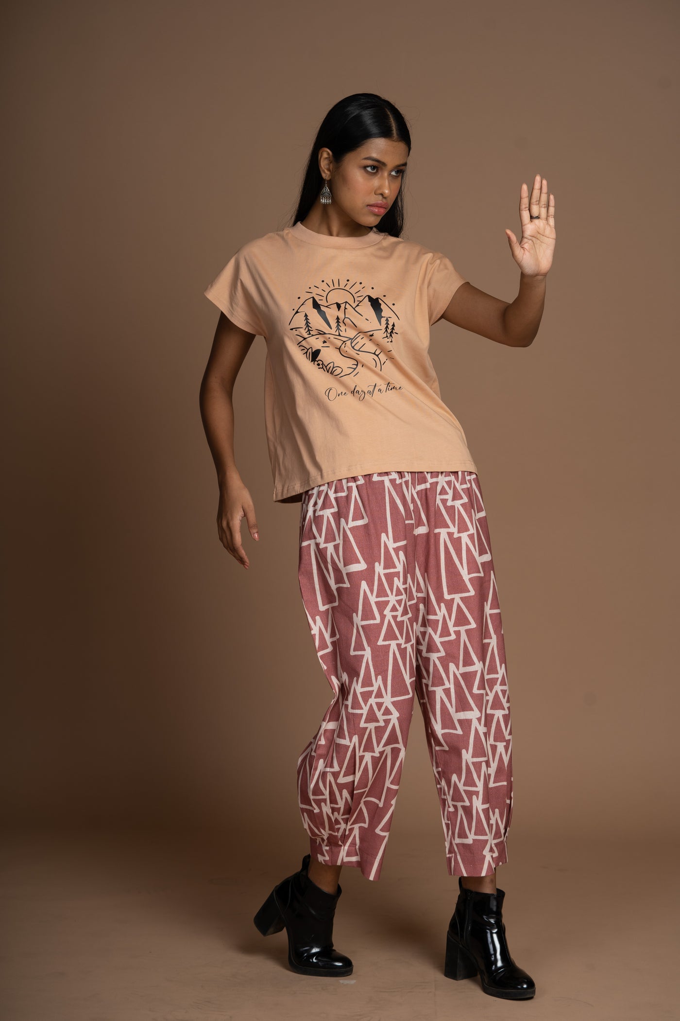 Subtle Pleats Pants in The Struggle and Joy Pattern